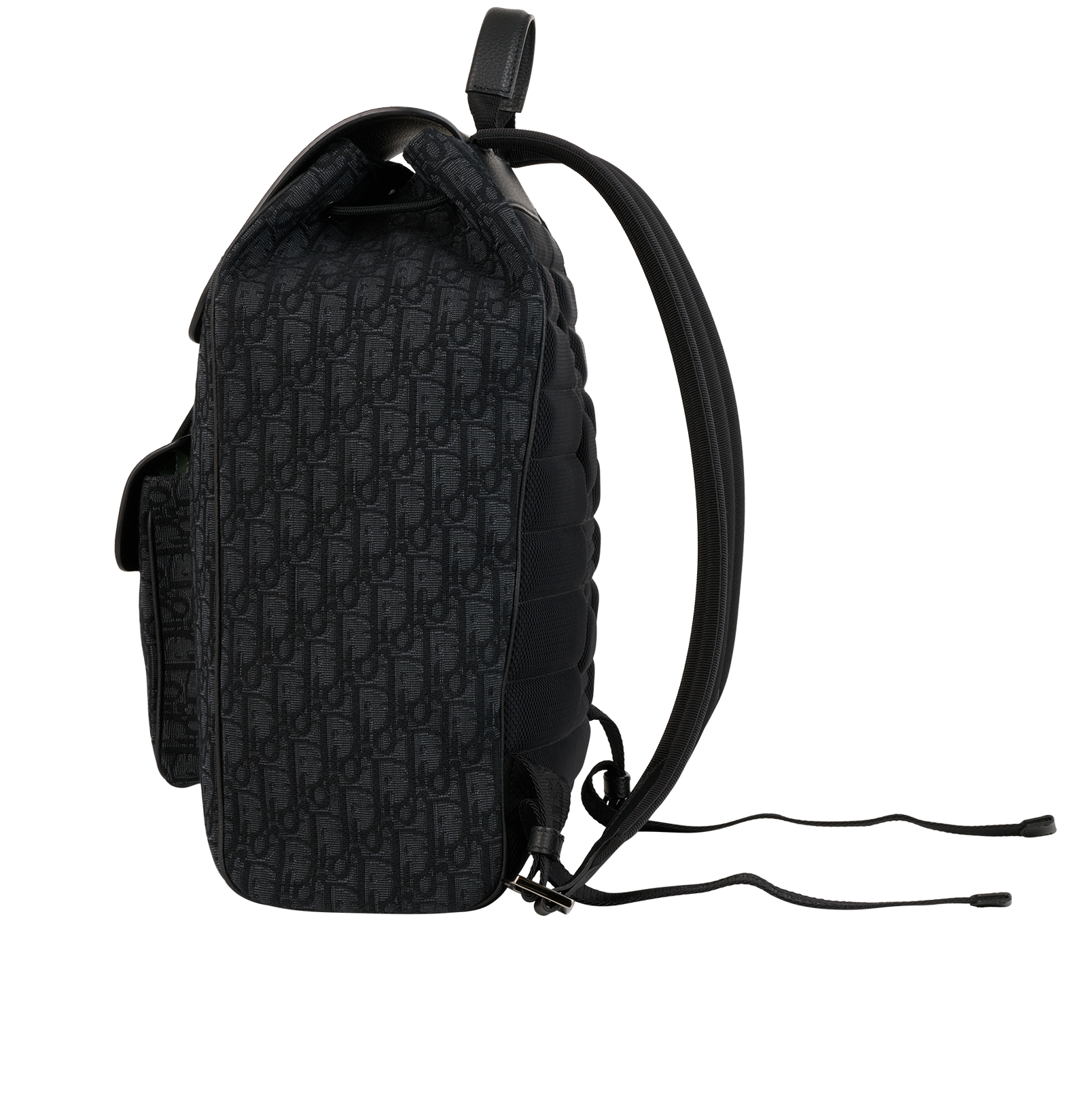 Saddle Backpack, &pound;1,800, Handbags, Black, Canvas/Leather, Bottom view